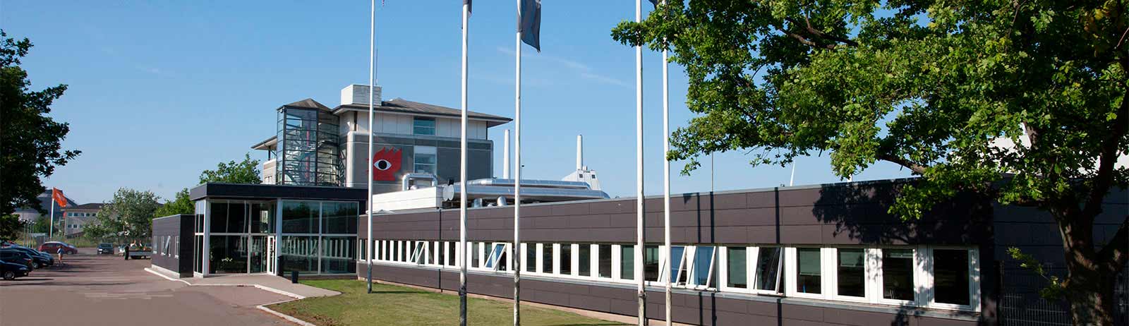 Exteriör av DBI:s kontors- och laboratoriebyggnad i Hvidovre.